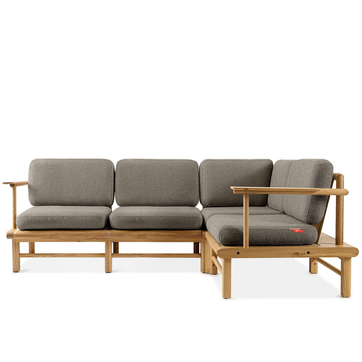LOUNGESOFA ATREDA rechts - Grau, Holz/Textil (230/74/160cm) - KONSIMO®
