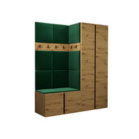 GARDEROBEN-SET Orion III - Eiche Artisan/Grün, Holzwerkstoff/Kunststoff (158/186/46cm) - MIRJAN24