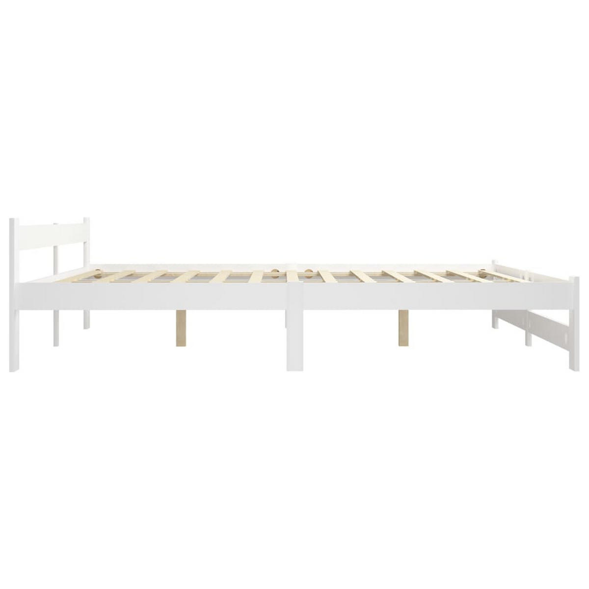 MASSIVHOLZBETT Weiß Kiefer 200x200 cm - Weiß, Holz - furnicato