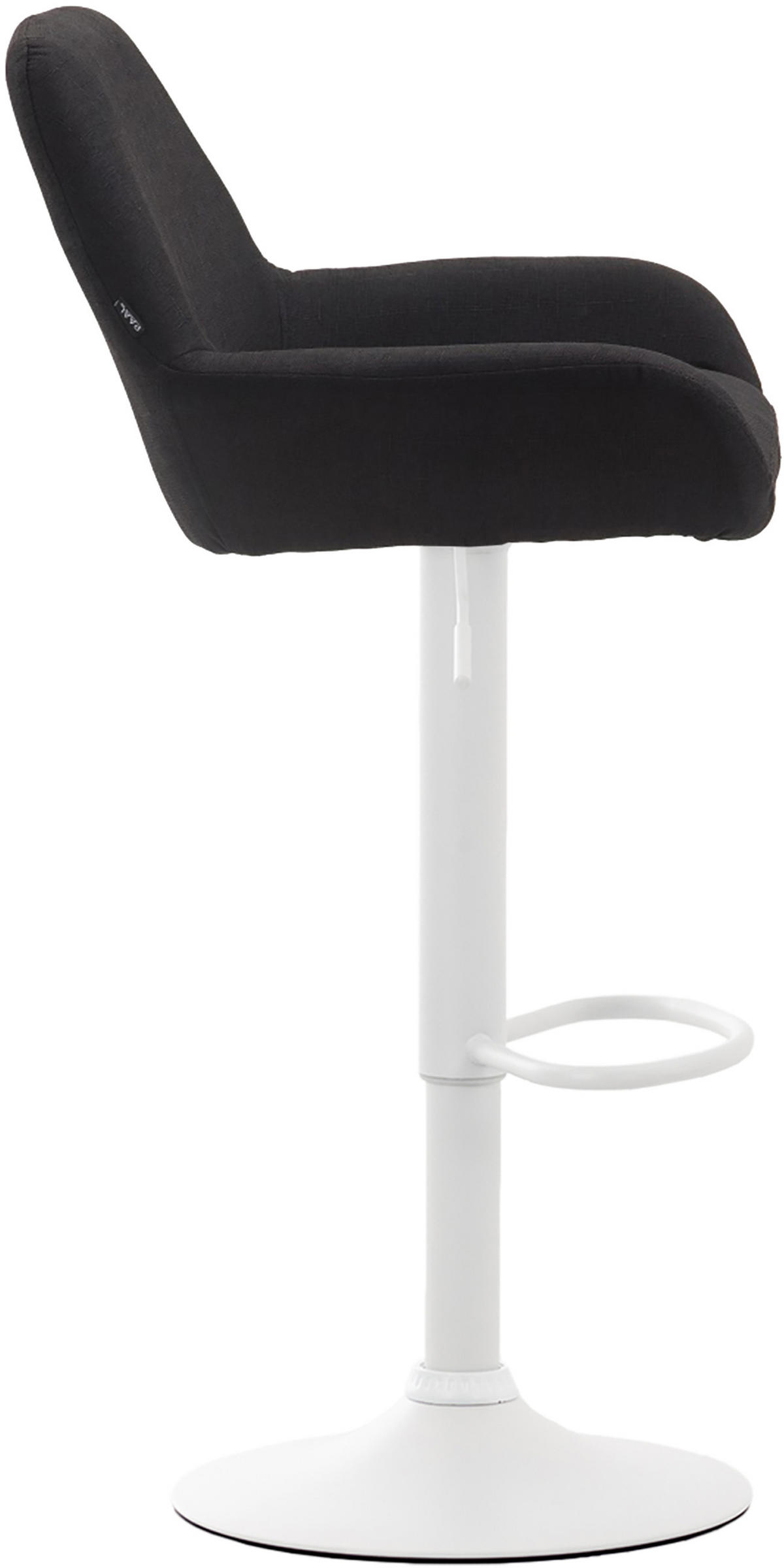 BARHOCKER DUBLIN Schwarz Stoff Weiß - Schwarz, Textil/Metall (51/89/52cm) - DELUKE