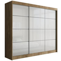 KLEIDERSCHRANK PEKA III - 250 cm - Braun|Weiß - Braun/Weiß, Holzwerkstoff (250/215/61cm) - ALTDECOR