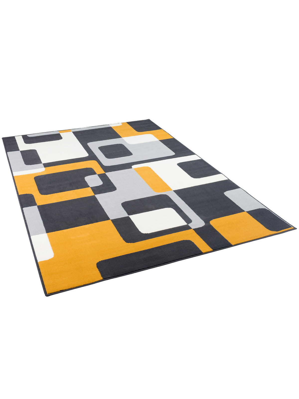 TEPPICH MODERN TRENDLINE RETRO - Currygelb/Anthrazit, Textil (80/150cm) - Pergamon