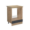 HERDUMBAUSCHRANK R-Line Schwarz Beton 60 cm AP Eiche - Honigeiche/Eiche Wotan, Holzwerkstoff (60/81.6/60cm) - Vicco