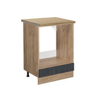 HERDUMBAUSCHRANK R-Line Schwarz Beton 60 cm AP Eiche - Honigeiche/Eiche Wotan, Holzwerkstoff (60/81.6/60cm) - Vicco
