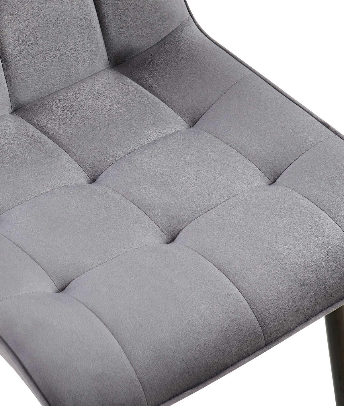 STUHL Samt dunkelgrau - Dunkelgrau/Schwarz, Textil/Metall (47/89/61cm) - CLP