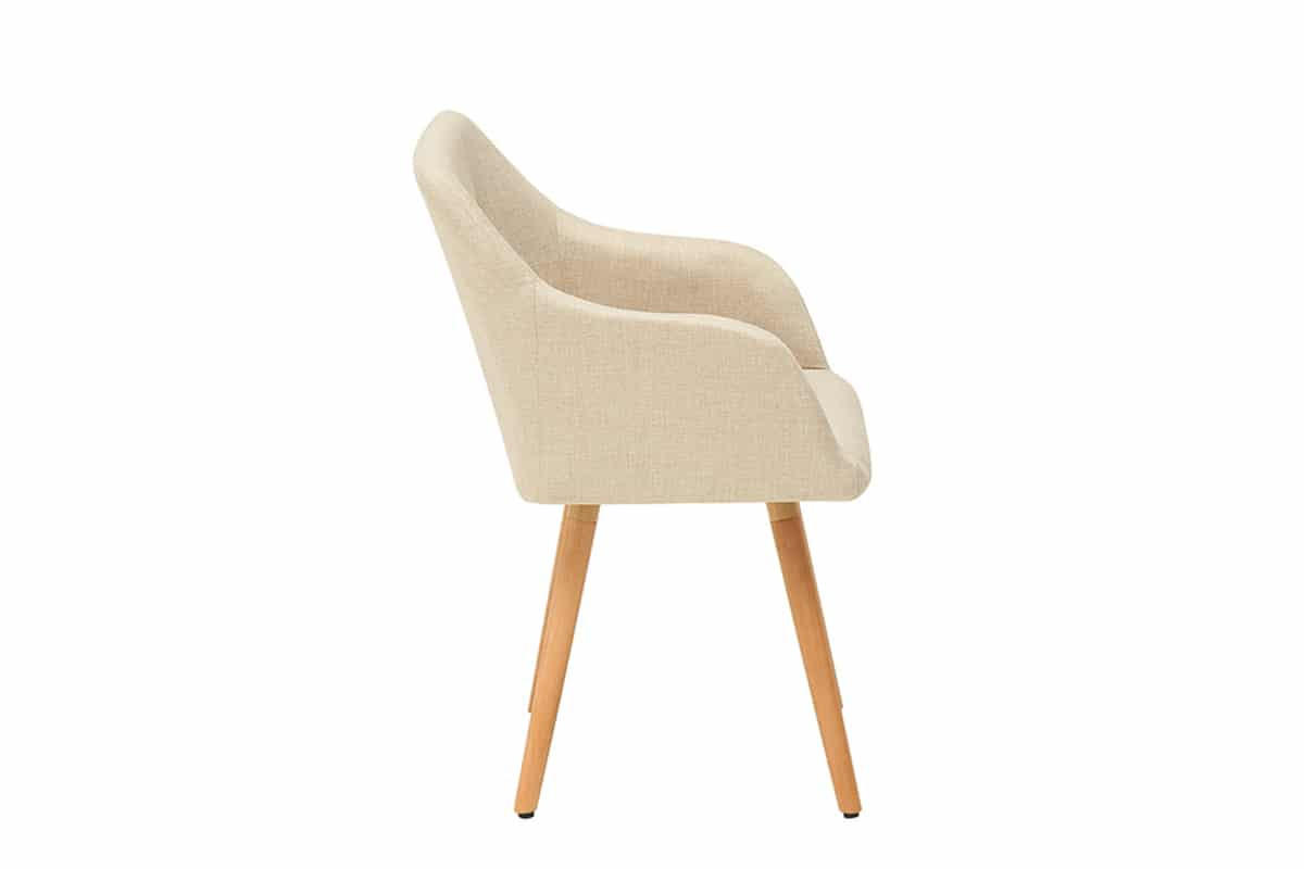 STUHL SCANDINAVIA MEISTERSTÜCK Strukturstoff Beige 85 cm - Beige/Braun, Holz/Textil (55/85/55cm) - riess-ambiente