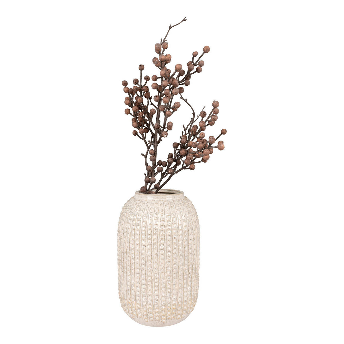 VASE Steingut Beige - Beige, Stein (25.5cm) - tinkaro