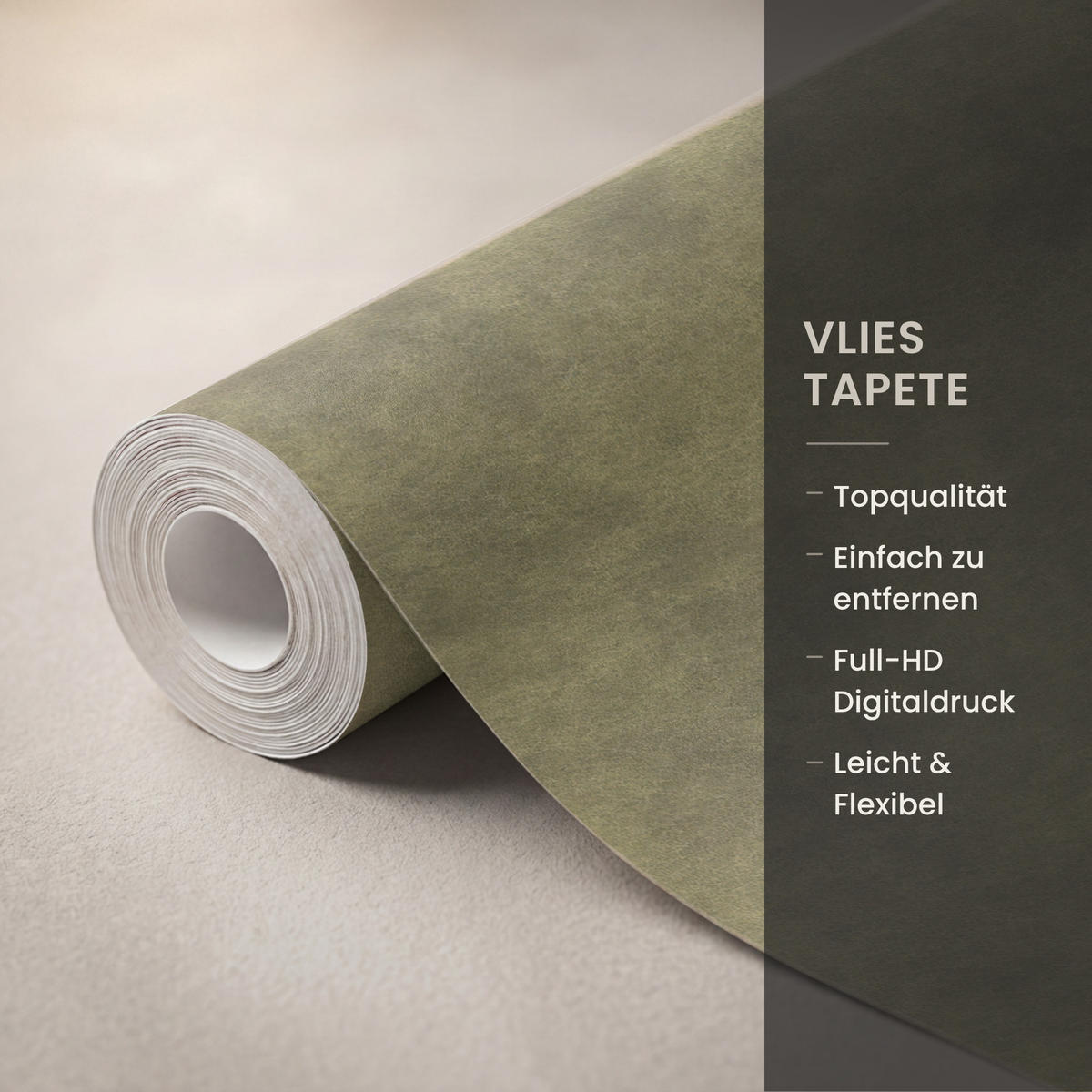 TAPETE - Textur - Abstrakt - Grün - 200x280 cm - Olivgrün, Papier (200/280cm) - OnlyWow