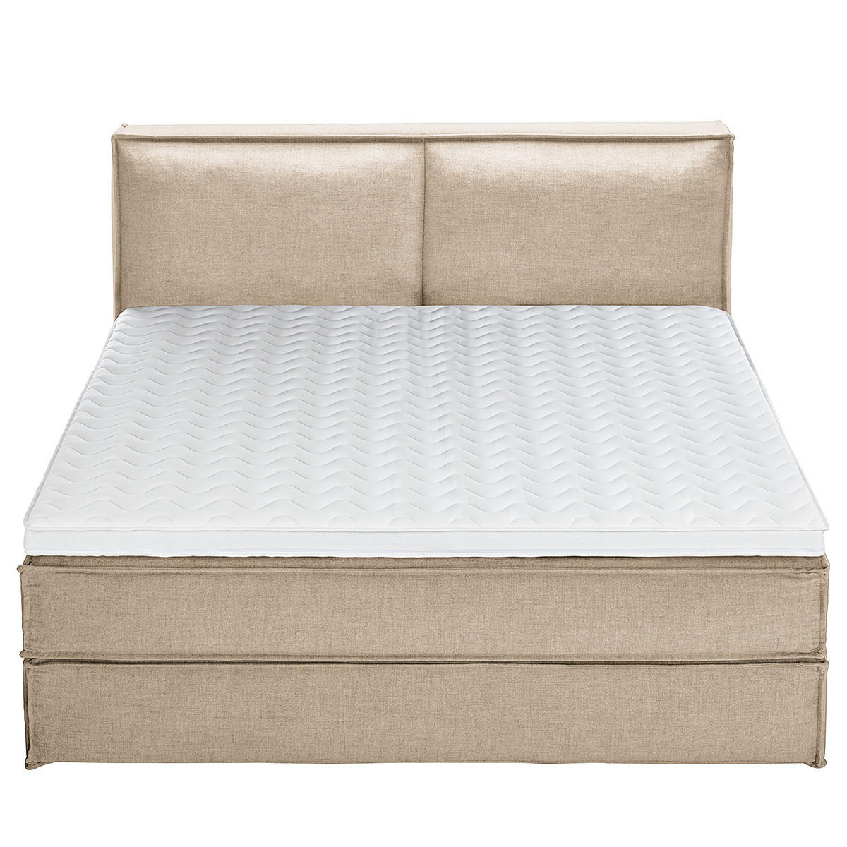 BOXSPRINGBETT mit Kopfteil - Premium - Beige, Textil (200/220cm) - home24