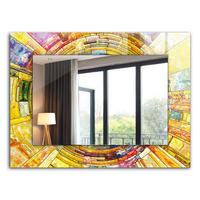 SPIEGEL 80 x 60 cm Rechteckig mit Aufdruck - Gelb, Glas (80/60/0.4cm) - TULUP