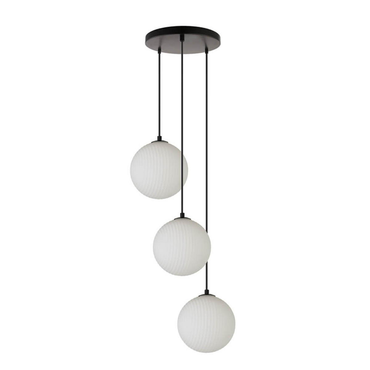 HÄNGELEUCHTE SUNA - Weiß, 3-flammig - Weiß, Glas (38.5/38.5/200cm) - Home Deluxe