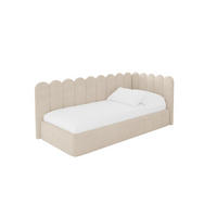 EINZELLBETT Jugendbett mit Bettkasten, Links - ARTY 80x200 Beige - Creme, Holzwerkstoff/Textil (80/200cm) - ALTDECOR