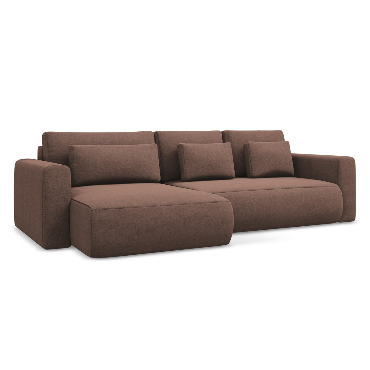 ECKSOFA mit Schlaffunktion Strukturstoff Stoff Pink - Pink/Hellrosa, Kunststoff/Textil (149/278cm) - LaMiaSofa