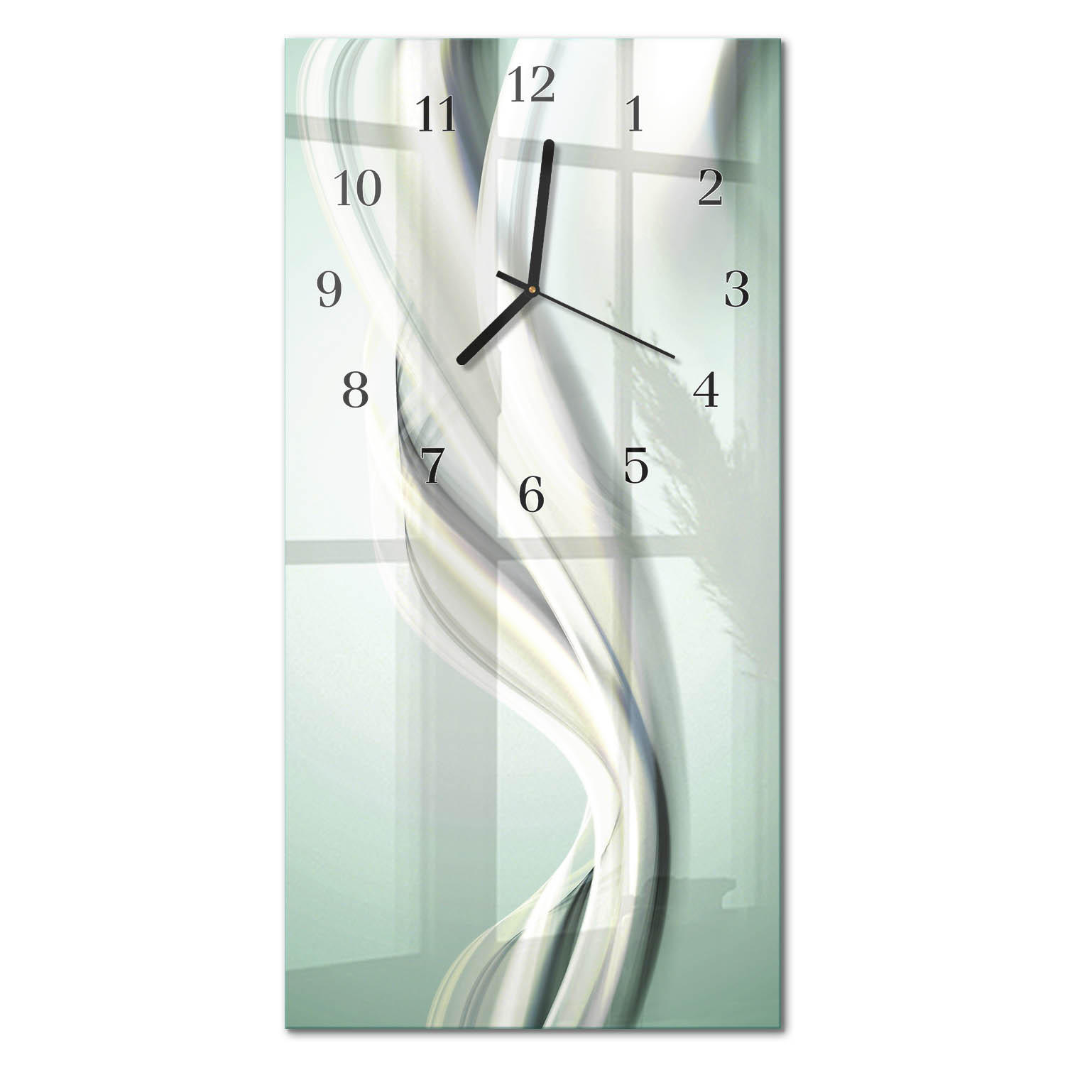 WANDUHR 60x30 cm - Palmen - Grau, Glas (30/60/0.4cm) - TULUP