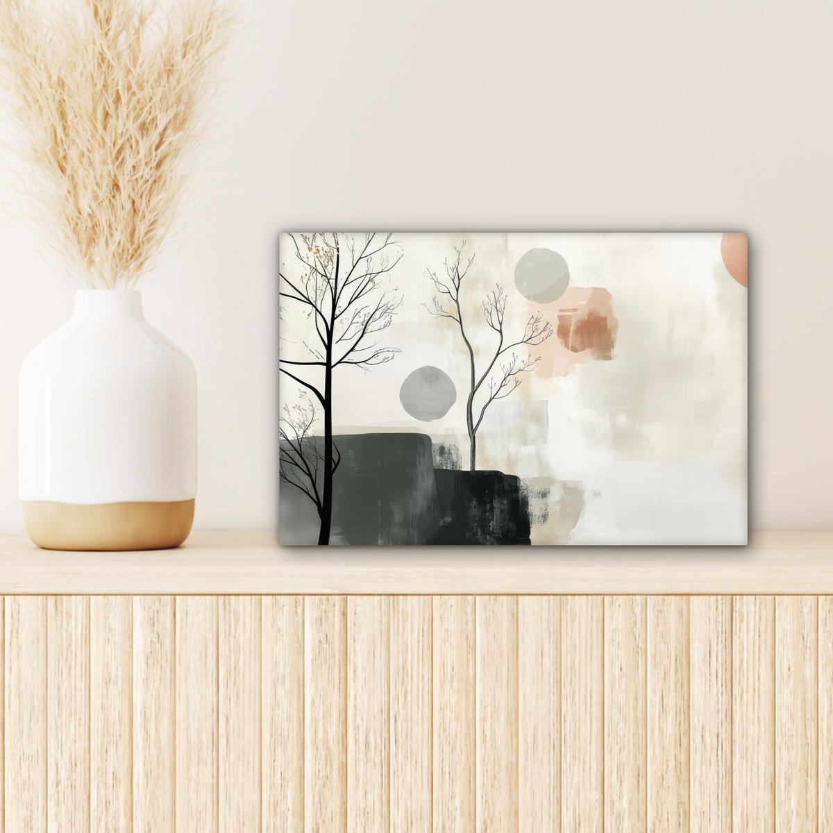 LEINWANDBILD Wabi sabi - Beige - Pflanze 30x20 cm - Sandfarben, Textil (30/20cm) - MuchoWow