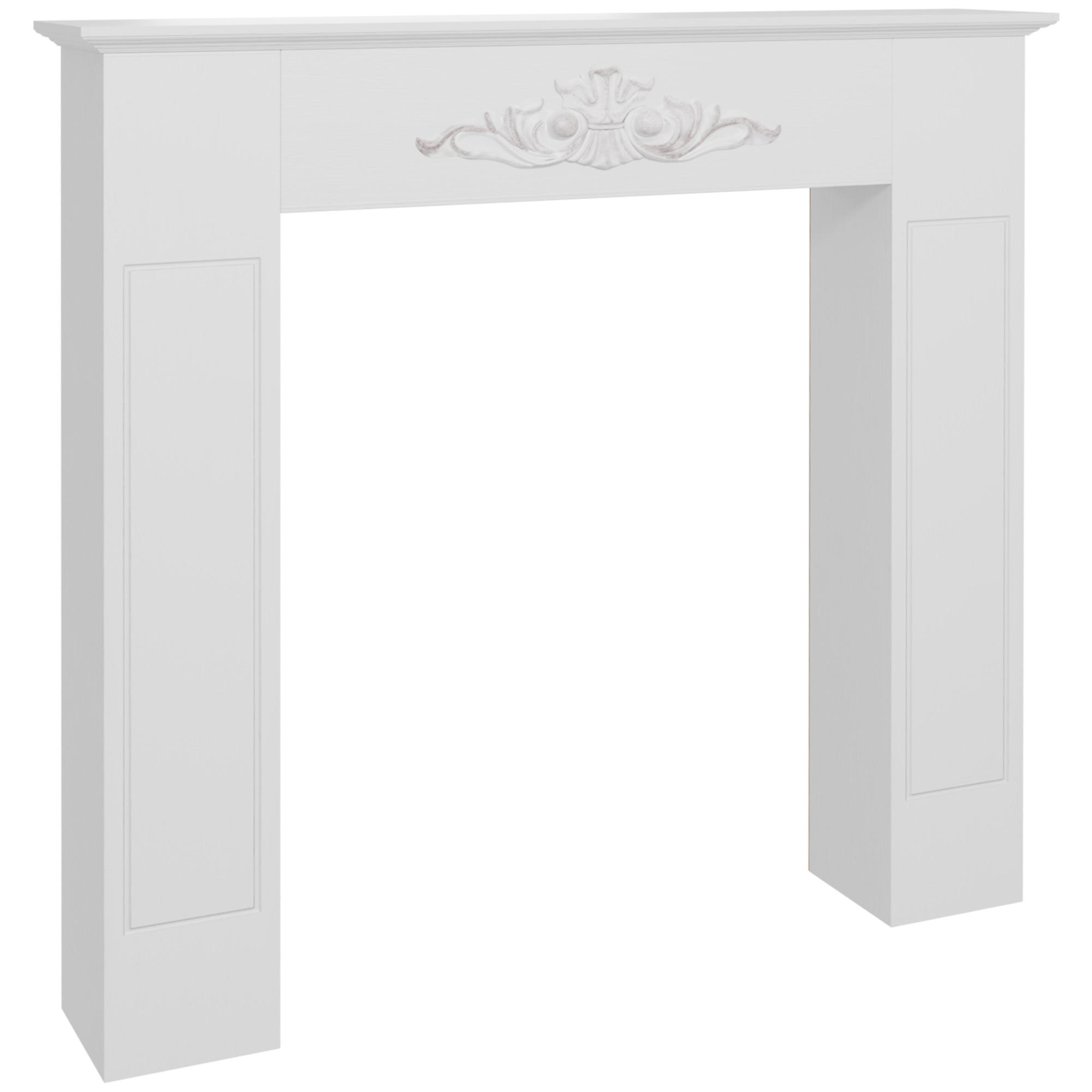 KAMINMANTEL DE-17034 Dekorativer Rahmen für Elektrokamin Weiß - Weiß, Holzwerkstoff (101/100/19cm) - ComfortXL