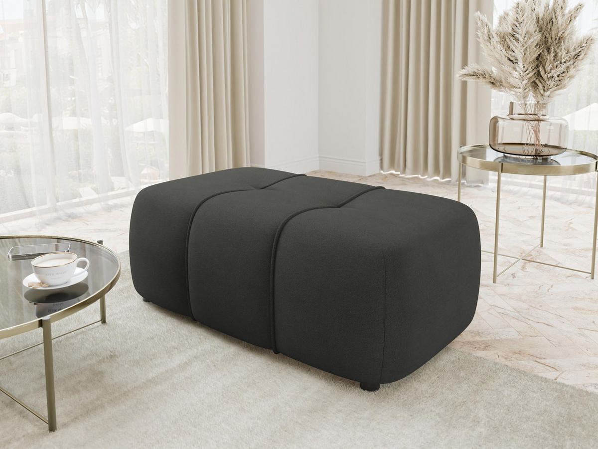 POLSTERHOCKER Furyn - Schwarz, Holzwerkstoff/Kunststoff (93/38/62cm) - MIRJAN24