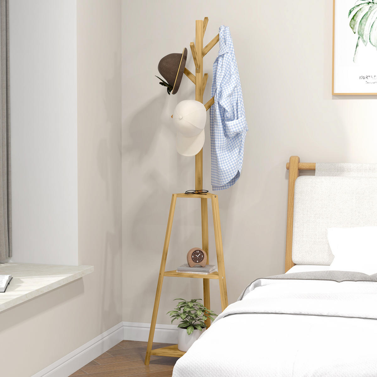 GARDEROBENSTÄNDER Naturfarben 46/46/175 cm - Naturfarben, Holz (46/175/46cm) - PANGIVO