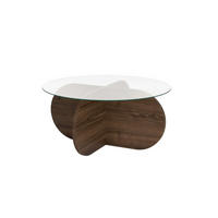 COUCHTISCH Aeris Nussbaum/Transparent - Transparent/Nussbaumfarben, Holzwerkstoff (75/75/35cm) - Habitat Garten