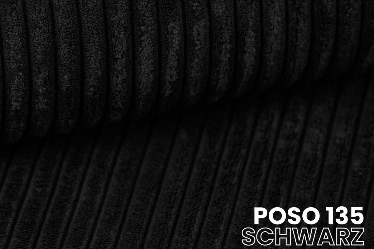 ECKSOFA TOCO XL 275/170 cm in Cord Schwarz rechts - Schwarz, Holz/Holzwerkstoff (275/170cm) - Deine Möbel 24