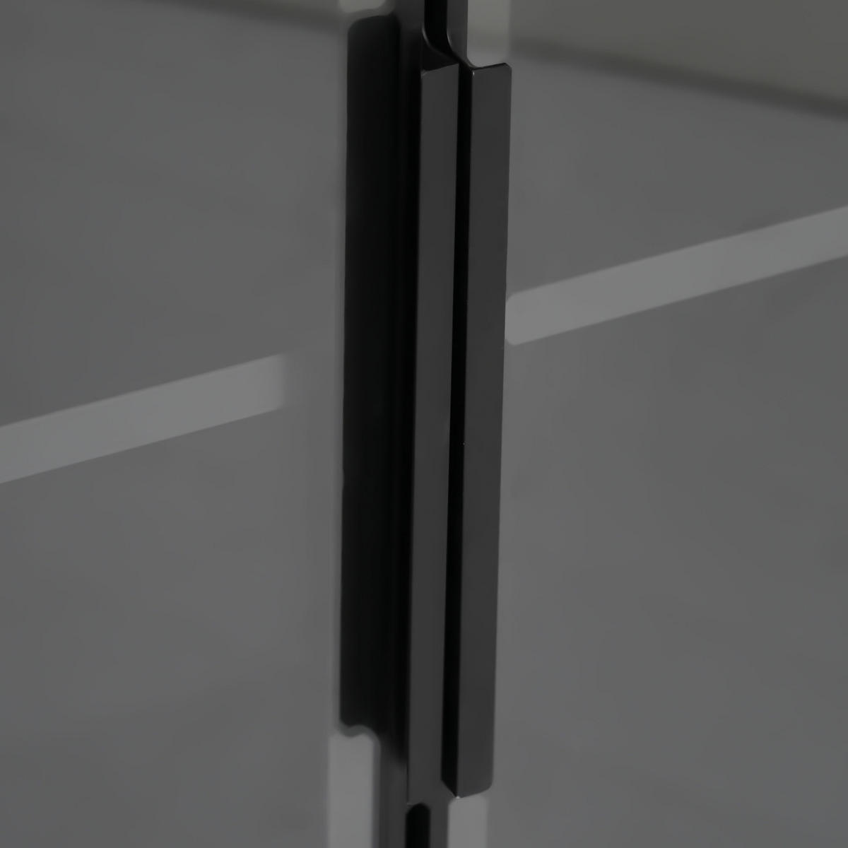 VITRINE 110cm Schwarz Glas LED Schubladen modern - Schwarz, Holzwerkstoff (110/160/35cm) - FLIEKS