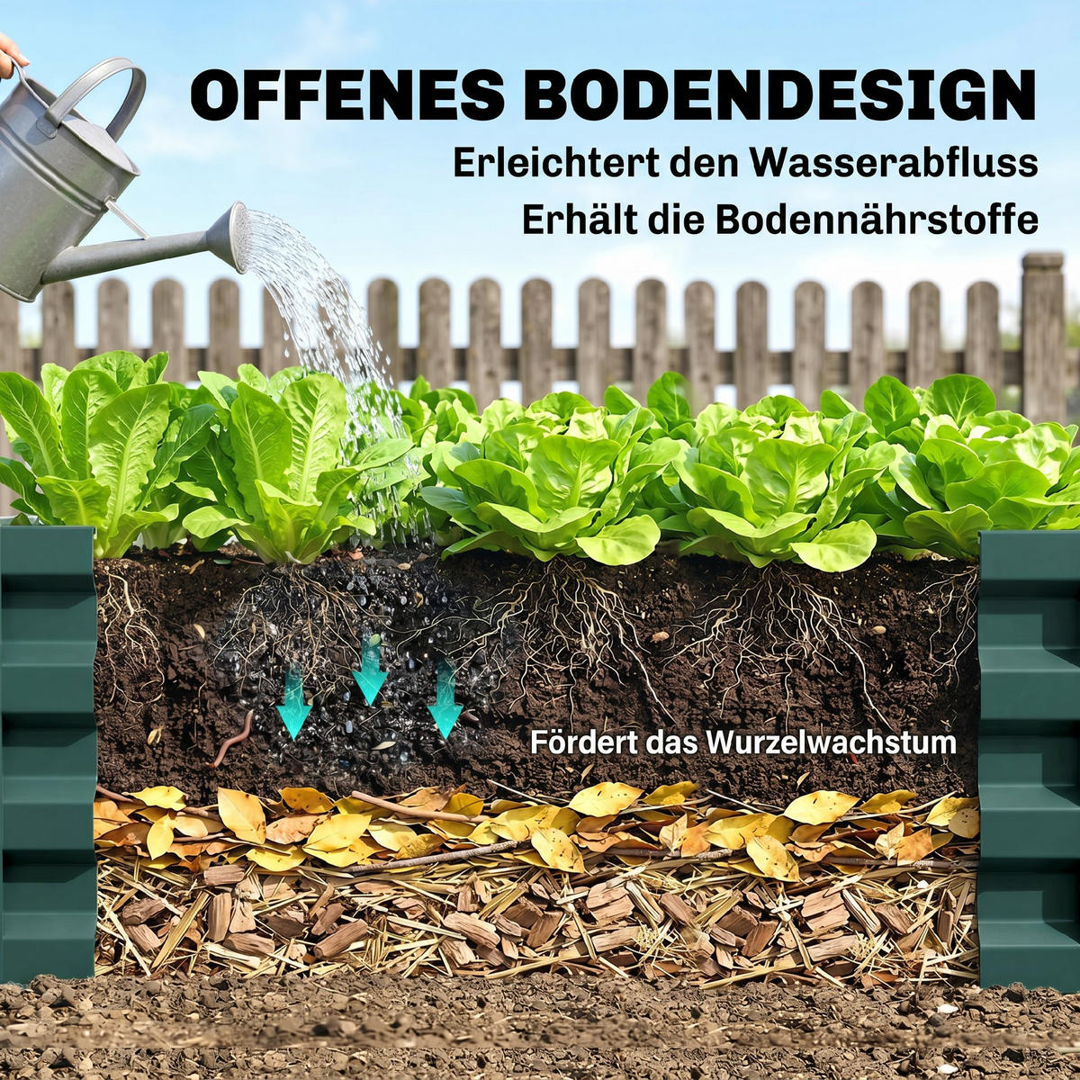 GARTENBEET DE-05447 Quadratisch, Stahl Grün - Dunkelgrün, Metall (120/30/120cm) - ComfortXL