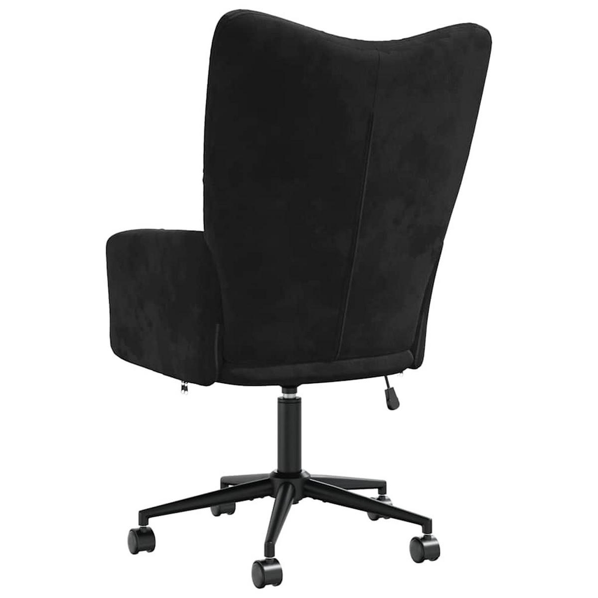 RELAXSESSEL Schwarz Samt - Schwarz, Naturmaterialen (69/102/61.5cm) - vidaXL