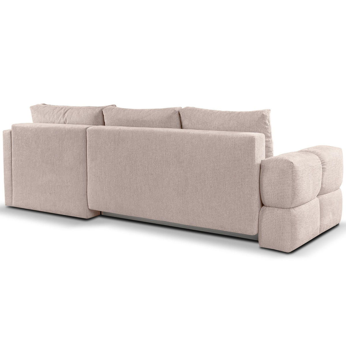 ECKSOFA Taremi mit Chenillebezug Hellbeige, beidseitig - Ecru/Schwarz, Textil (267/185cm) - Selsey