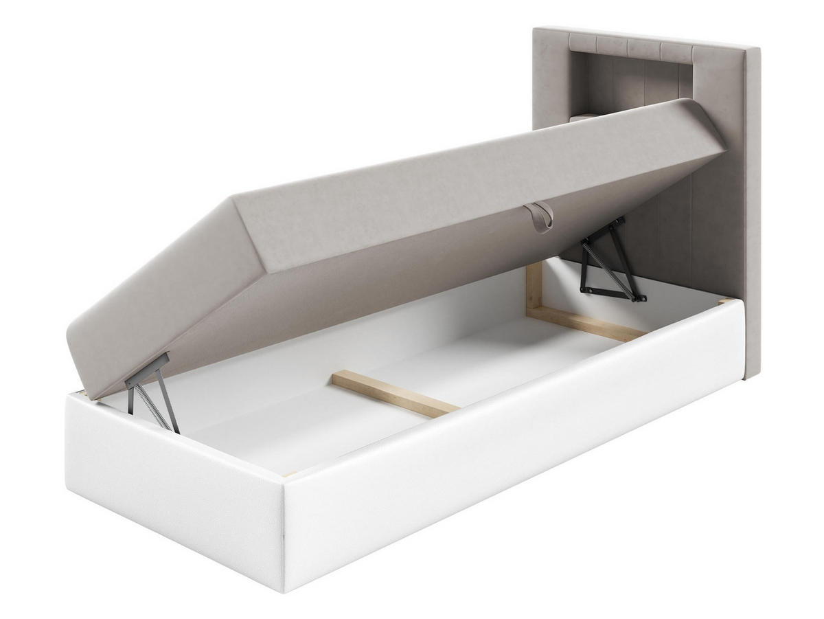 BOXBETT Gold Junior 1, Seite zum Öffnen des Bettkastens: Rechts - Rot/Weiß, Holz (90/200cm) - MIRJAN24