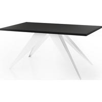 ESSTISCH Vance Weiß rechteckig ausziehbar, Schwarz 160-260/90/76 cm - Schwarz/Weiß, Holzwerkstoff/Metall (160/90/76cm) - WFL GROUP