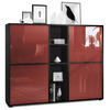 HIGHBOARD Cuba Türen in Bordeaux Hochglanz - Bordeaux, Holzwerkstoff (130.5/105.5/35.5cm) - Vladon