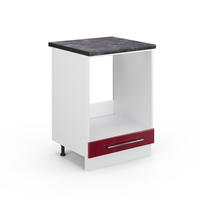 HERDUMBAUSCHRANK Fame-Line Bordeaux Hochglanz 60 cm, AP Anthrazit - Bordeaux/Weiß, Holzwerkstoff (60/82/60cm) - Vicco