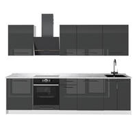 KÖK Fame-Line, Antracit högblank/Vit, 280 cm AP Marble - Vit/Svart högglans, Träbaserade material (280/206.8/60cm) - Vicco