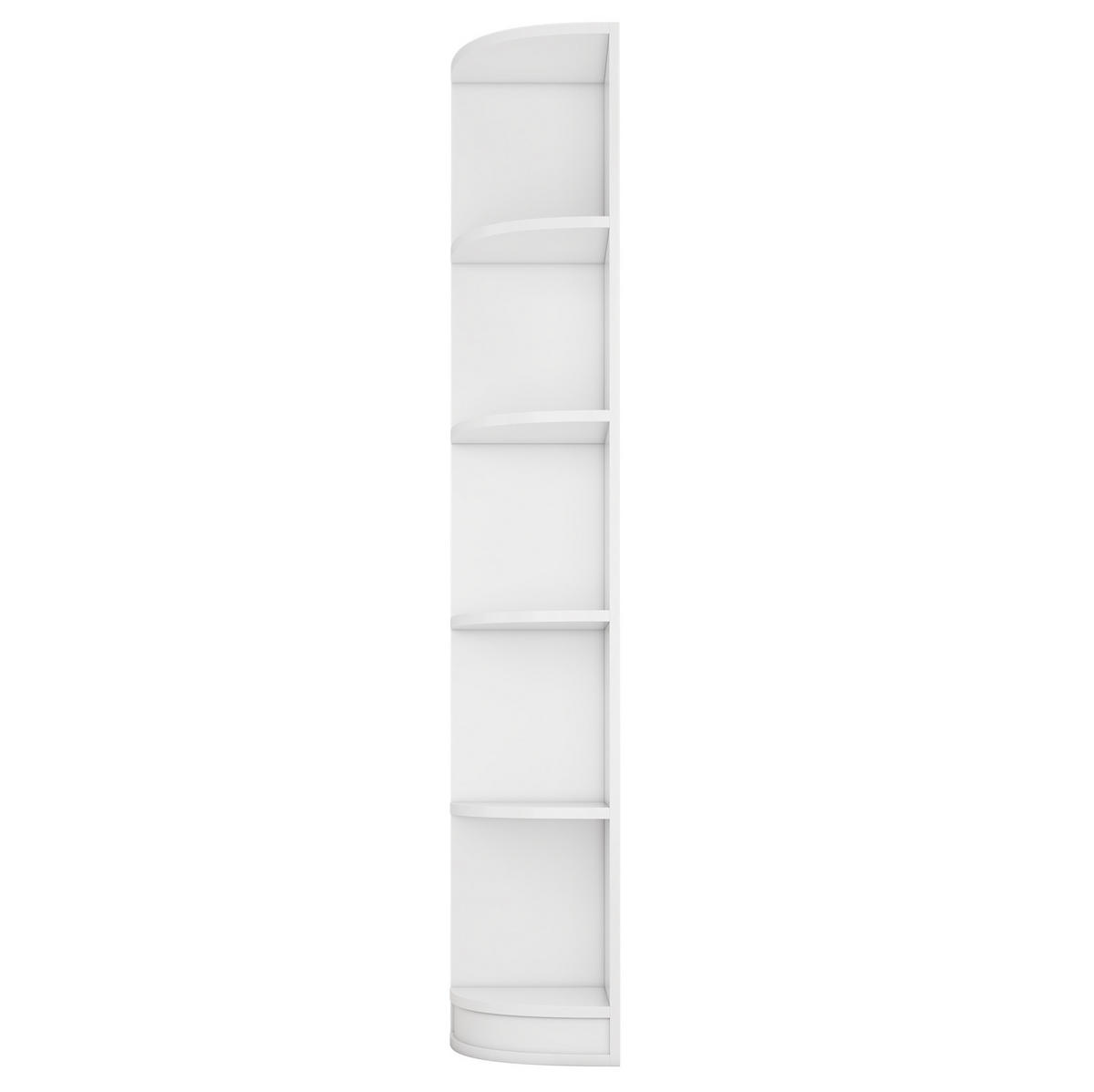 ECKREGAL platzsparend 42 x 30 x 180 cm MDF Weiß 5 Ebenen - Weiß, Holzwerkstoff (30/180/42cm) - Beauniv