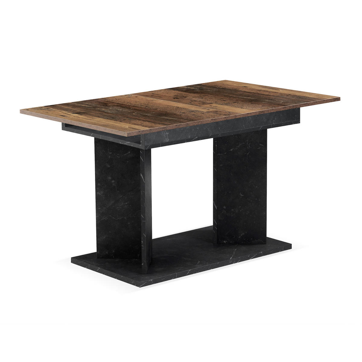 ESSTISCH VIVIAN 120-160/80/76 cm - Anthrazit/Sonoma Eiche, Holzwerkstoff (80/120/76cm) - B&D Home
