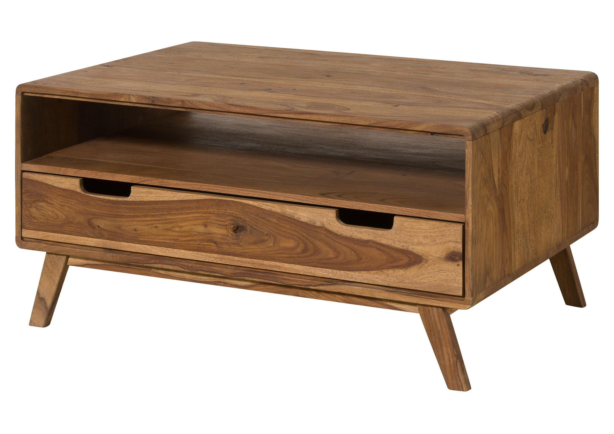 COUCHTISCH Sheesham 100x70x48 natur sandgestrahlt lackiert MALMÖ 2 #228 - Braun, Holz (100/70/48cm) - Massivmoebel24