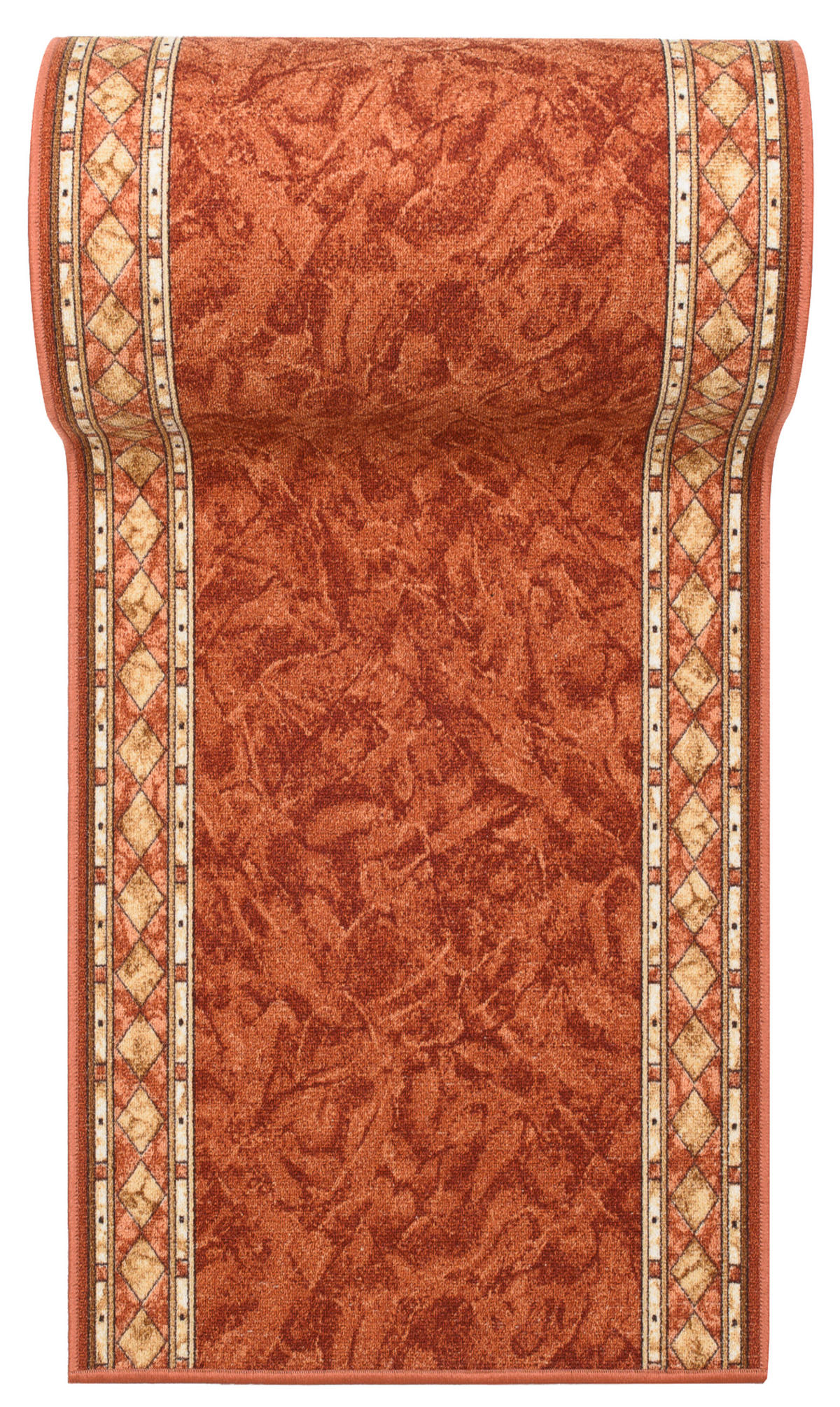 TEPPICHLÄUFER Anti-Rutsch Dunkelorange Braun rutschfest Gummiunterlage 80/1400 cm - Braun/Orange, Textil (80/1400cm) - Tapiso