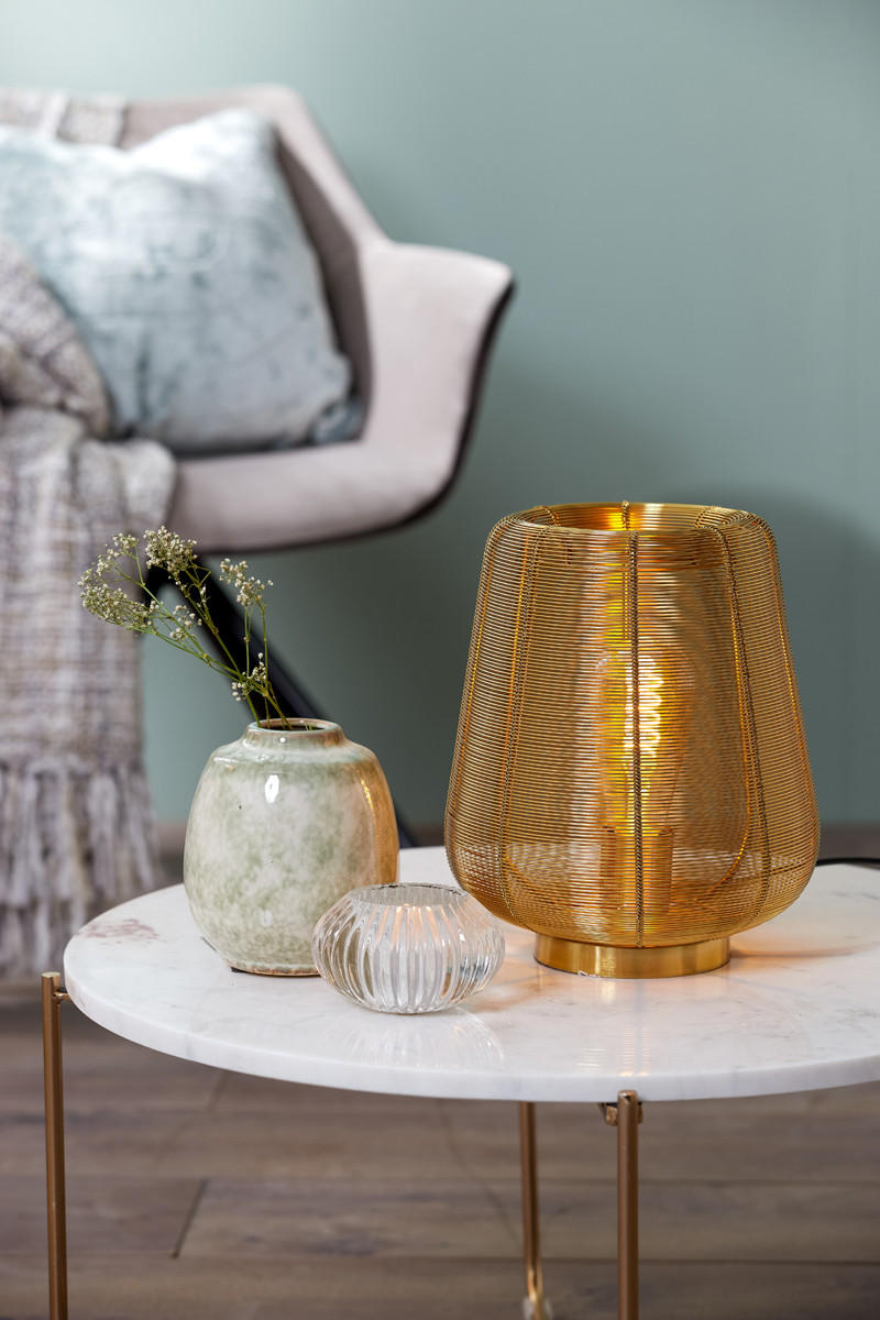 TISCHLAMPE Adeta Gold Ø22/26 cm - Goldfarben, Metall (22/22/26cm) - Light & Living