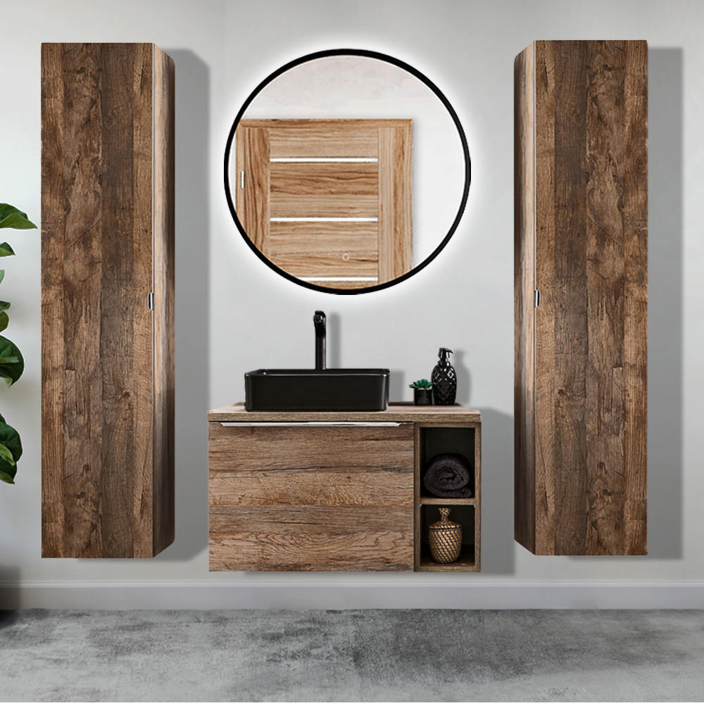 BADMÖBEL-SET 7-TLG. Puebla-56 - Braun, Holzwerkstoff (190/200/46cm) - Lomado