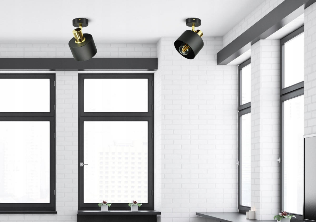 DECKENLEUCHTE BLACKSPOT - Goldfarben/Schwarz, Metall (12/12/20cm) - kiki design