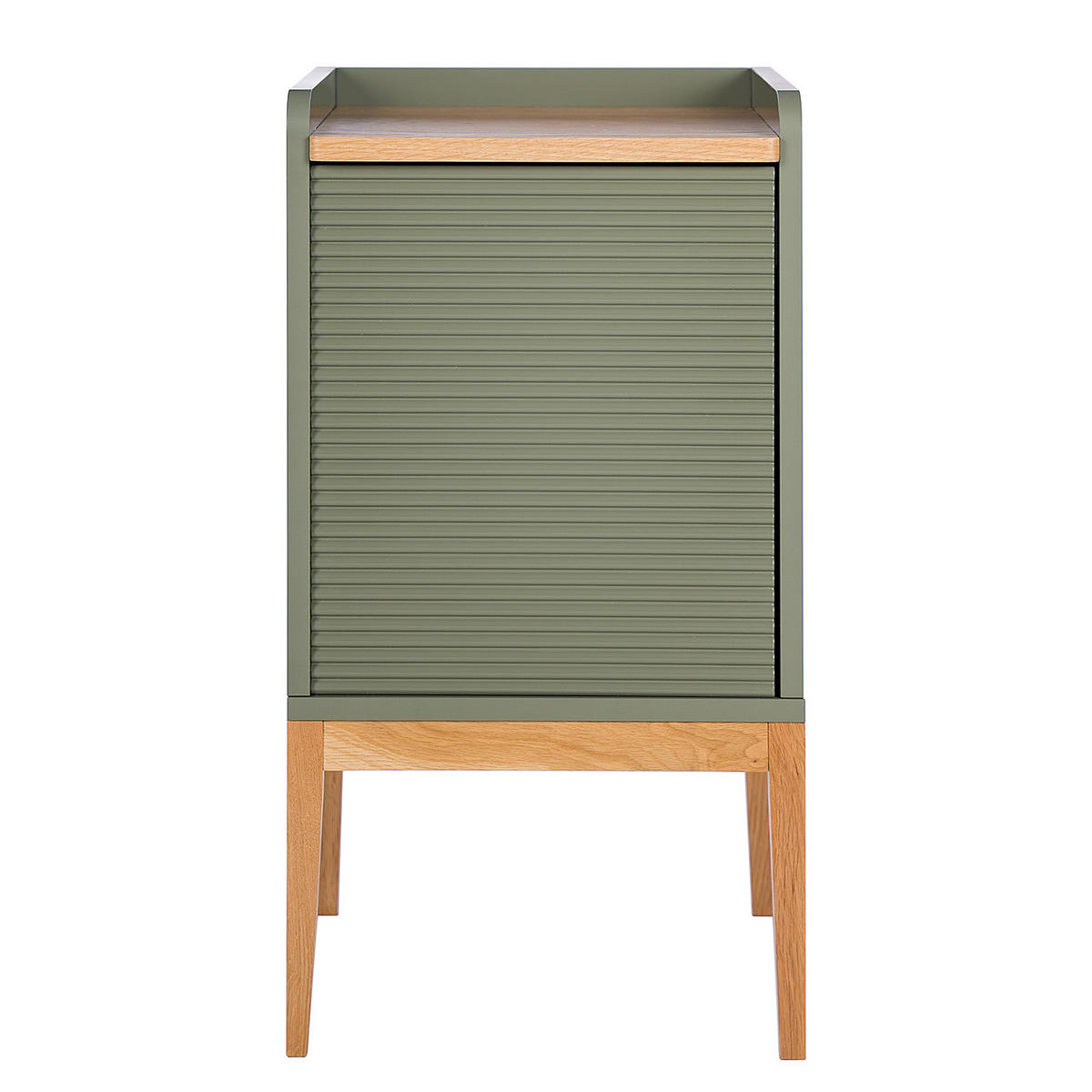 NACHTKOMMODE - Massivholz / MDF - Eichefarben/Grün, Holz/Holzwerkstoff (40/75/40cm) - home24