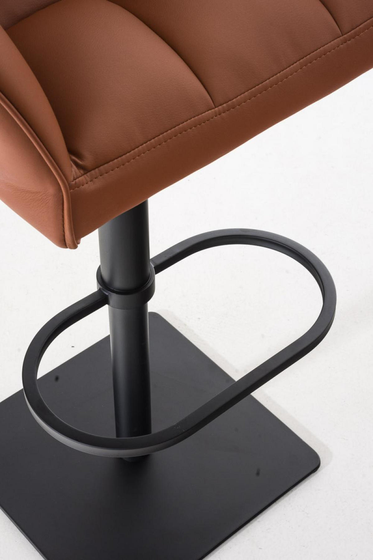 BARHOCKER Lederlook Hellbraun - Hellbraun/Schwarz, Textil/Metall (64/88/45cm) - CLP