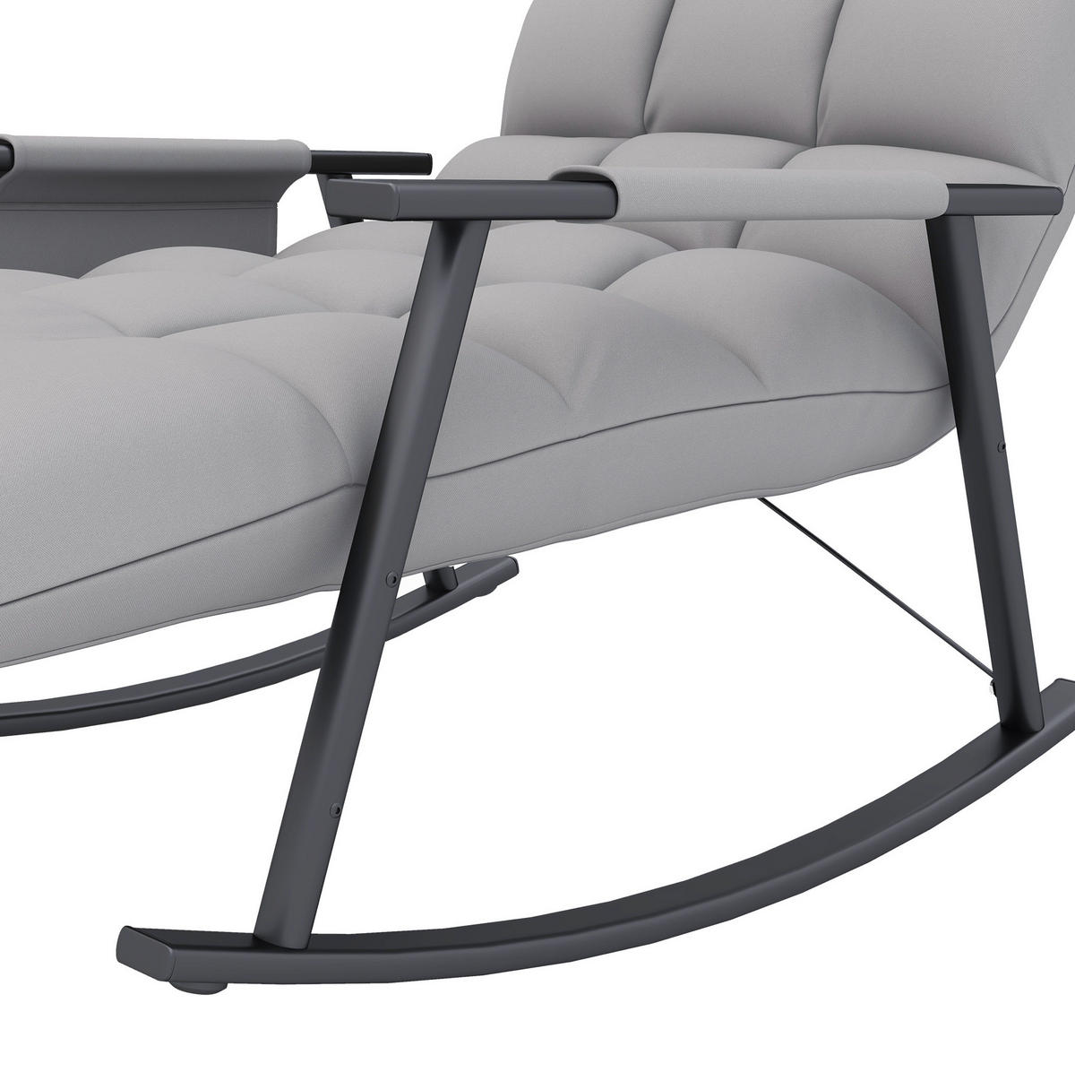 SCHAUKELSTUHL Relaxsessel Mikrofaser-Optik verstellbare Rückenlehne, Fußteil 60/134/70 cm Grau - Grau, Textil (134/70/60cm) - Redom