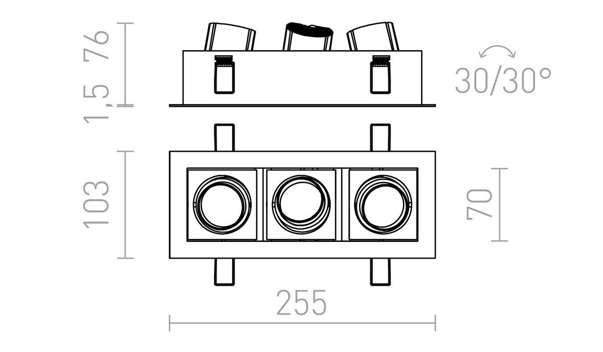 EINBAULEUCHTE BONDY III Weiß 21 W - Weiß, Metall (25.5/103/25cm) - Rendl