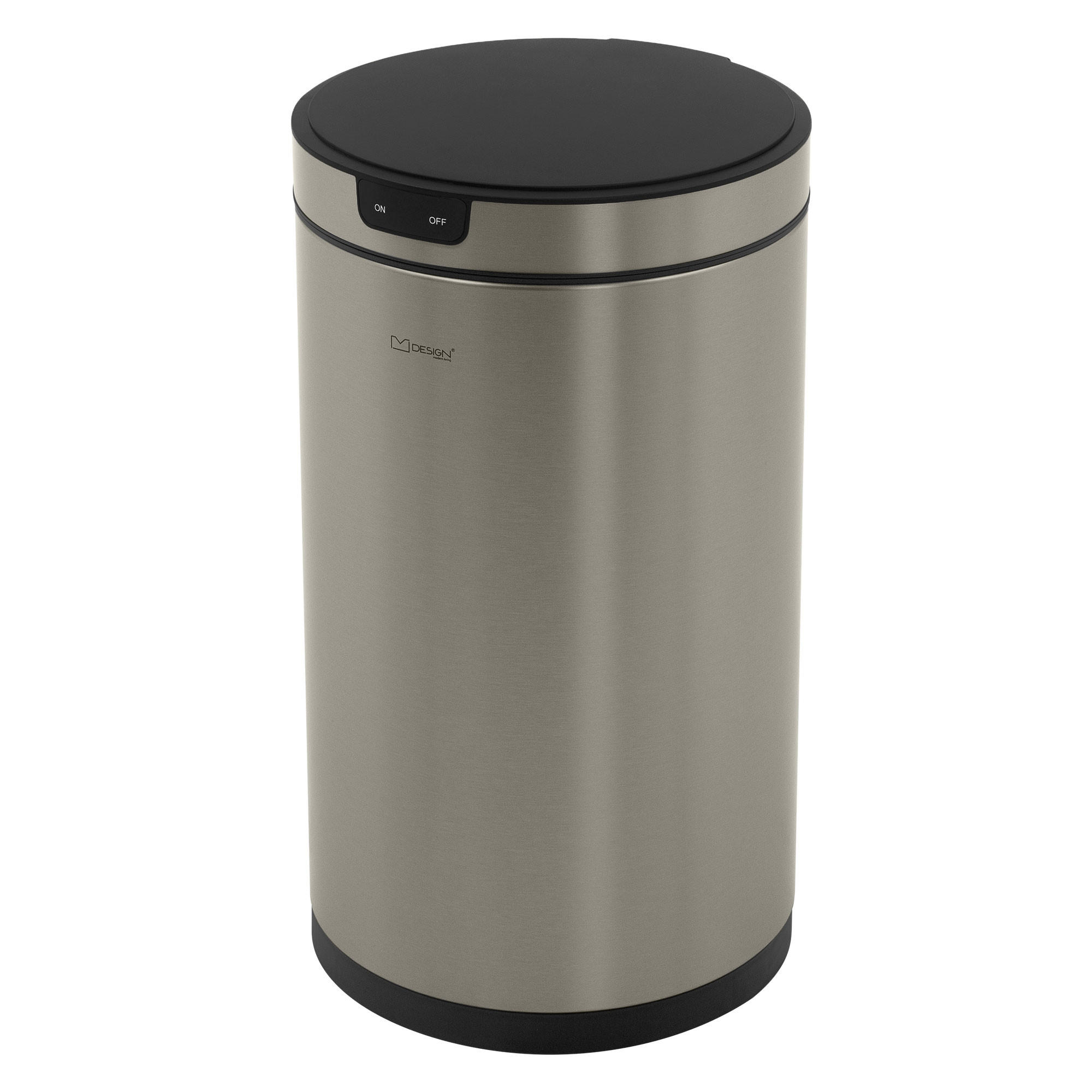 ML-DESIGN KOŠ na odpadky se senzorem 30 l, kulatý, z nerezové oceli, stříbrný