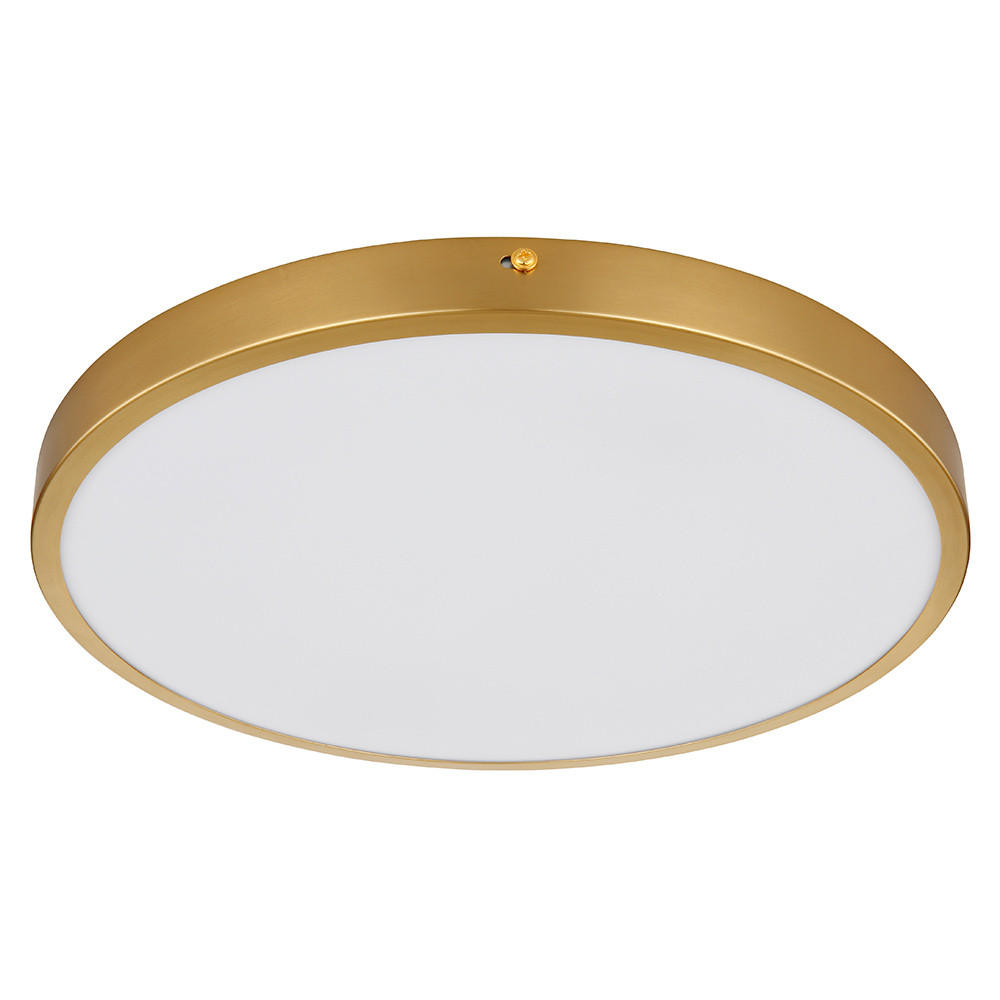 LED DECKENLEUCHTE Metall Messing warmweiß - Messingfarben, Metall (35/35/3cm) - Globo Lighting