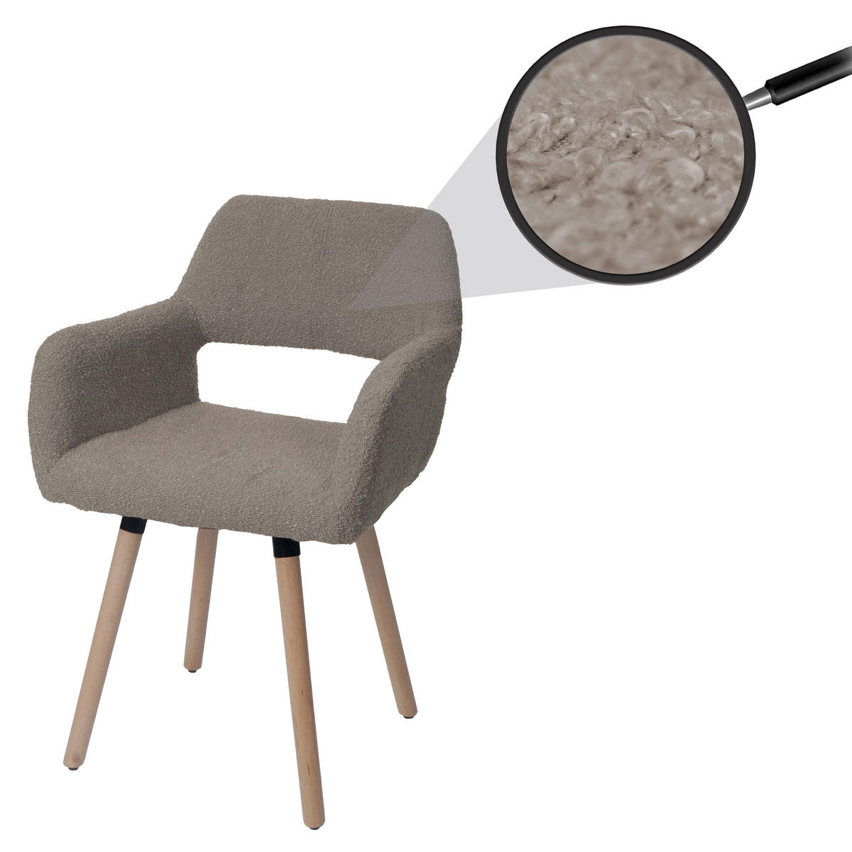ESSZIMMERSTUHL taupe - Taupe, Textil (56/80/53cm) - MCW