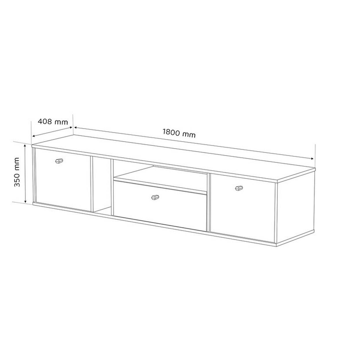 TV-LOWBOARD FLOW 180 cm, Eukalyptus - Eukalyptusholzfarben, Holzwerkstoff/Metall (180/48.5/40.5cm) - Idohome