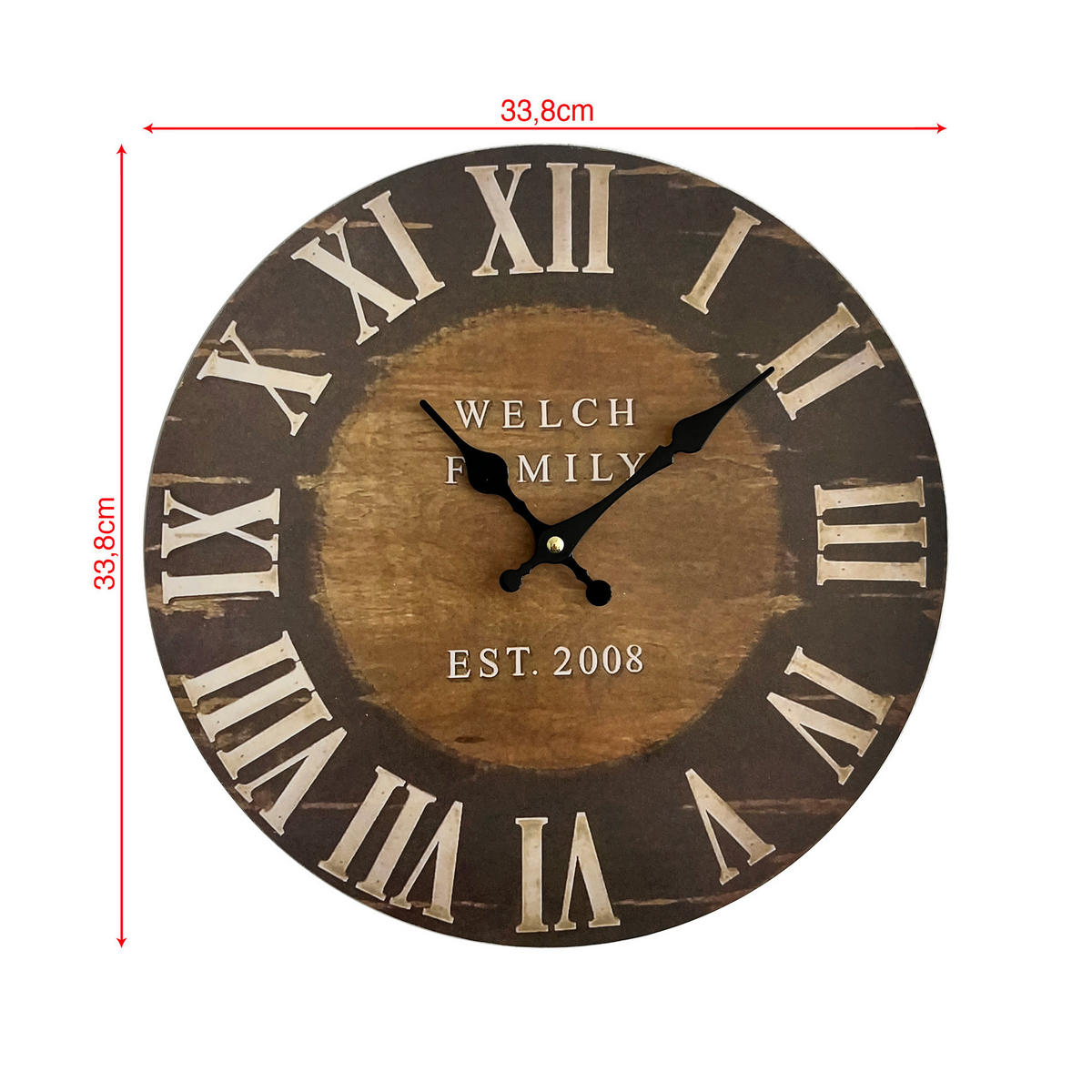 WANDUHR Braun 4/34/34 cm - Braun, Holzwerkstoff (4/34/34cm) - Mobili Rebecca