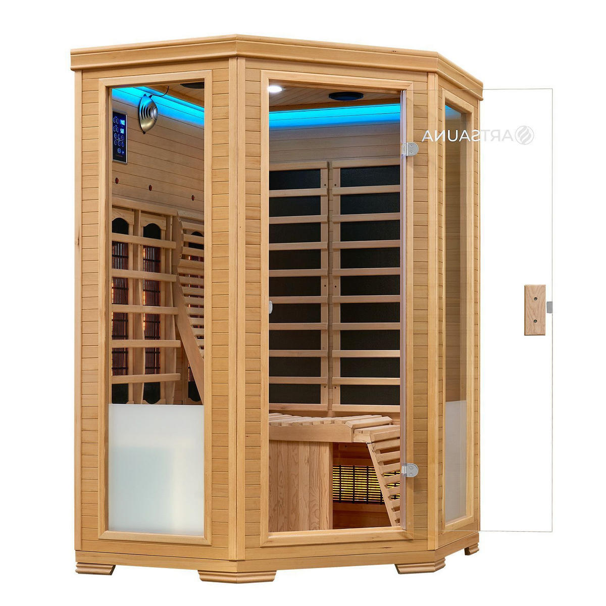 INFRAROTKABINE Aalborg mit Dual Technologie & Hemlockholz - Naturfarben, Holz (120/190/120cm) - Artsauna